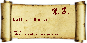 Nyitrai Barna névjegykártya